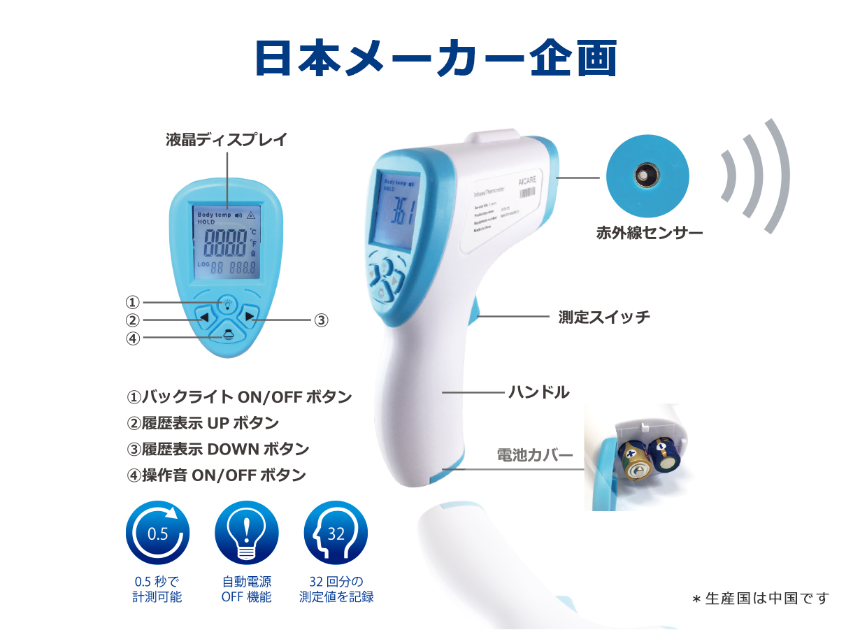 日本メーカー企画 １年間保証 テスト電池付き 日本語説明書 検品書